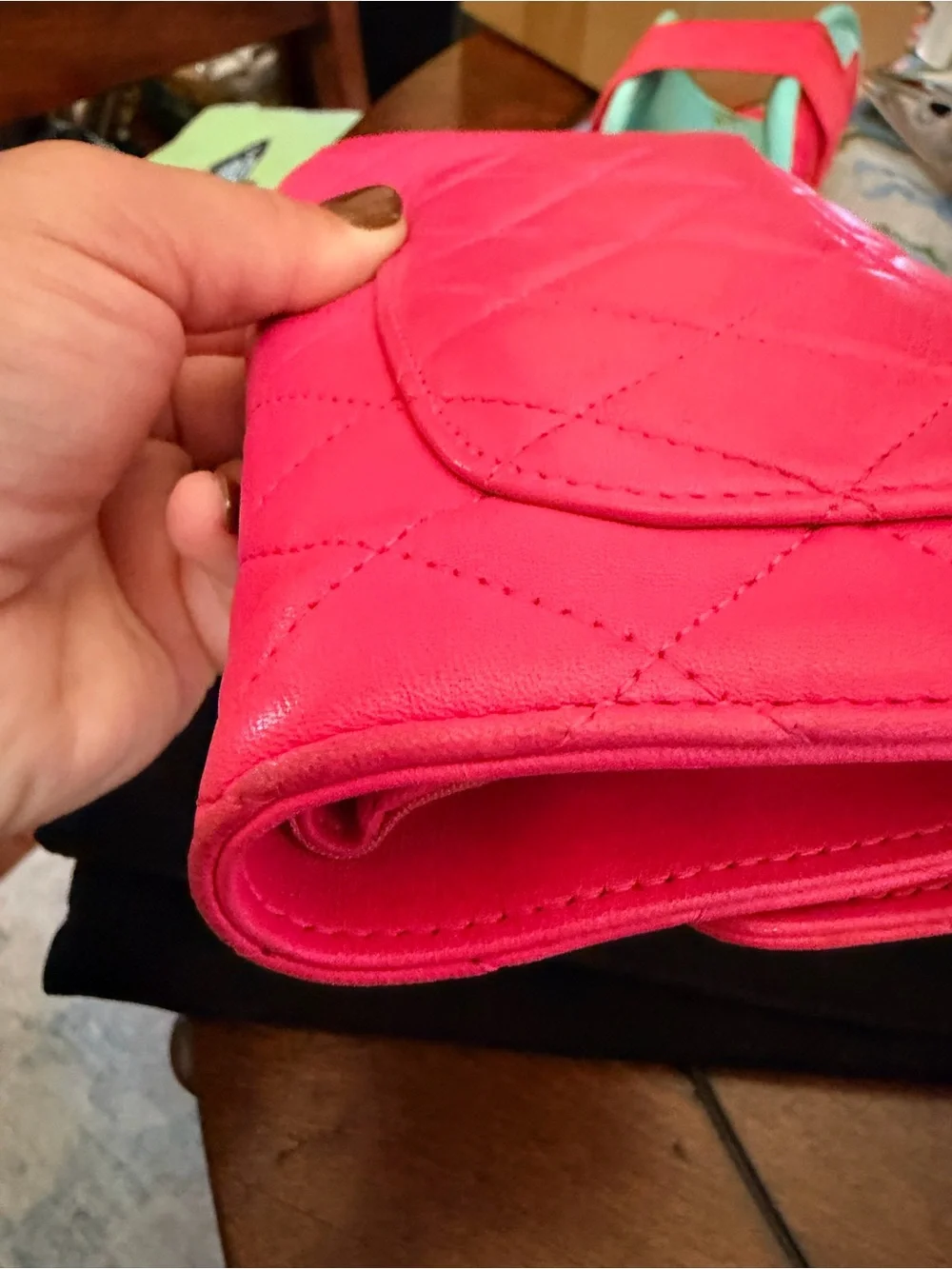CHANEL Quilted Wallet in Fuchsia Pink with CC Logo
